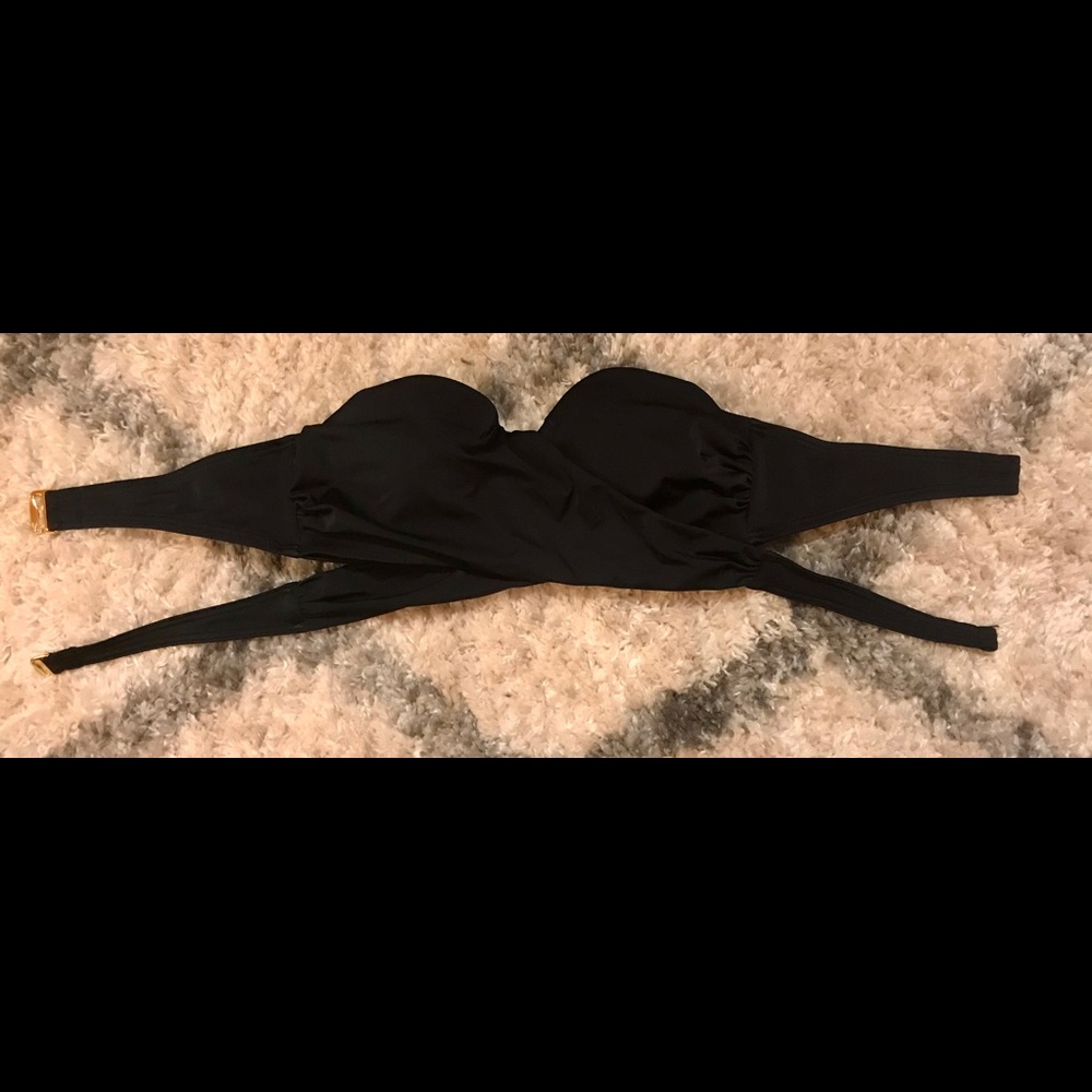 Victoria’s Secret strapless black swim top
